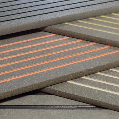 Image of Stair Treads with safety glaze colors in the anti-slip grooves