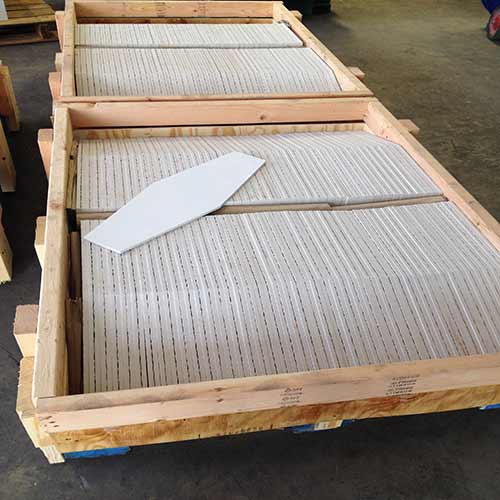 Image of Hexagon shaped tiles packed for shipment